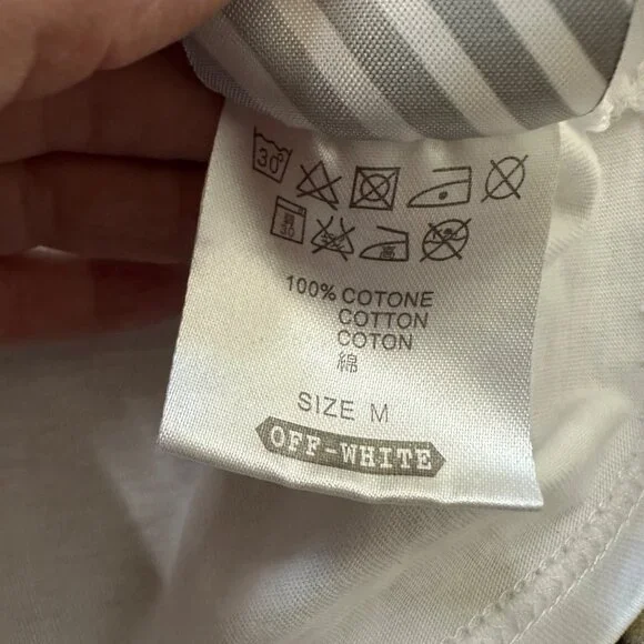 Off White Firetape Cross Short Sleeve T Shirt White Mens Size M Edgy Street Wear